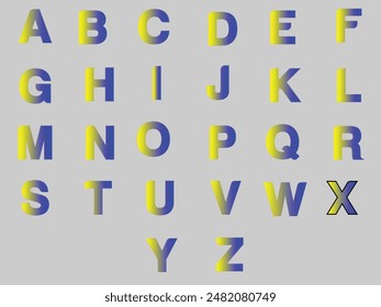 New Alphabet Gradient Color Design 