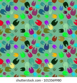 New amazing seamless pattern with colored tooth.