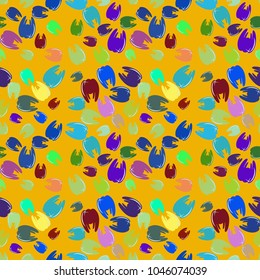 New amazing seamless pattern with colored tooth.