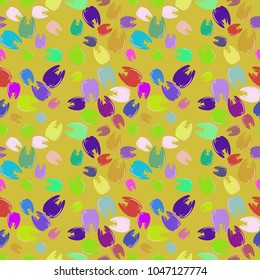 New amazing seamless pattern with colored tooth.