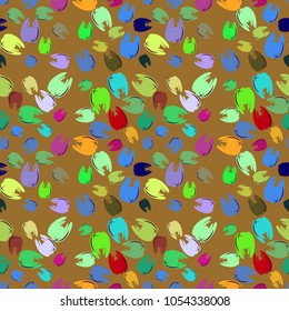 New amazing seamless pattern with colored tooth.