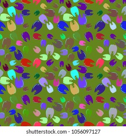 New amazing seamless pattern with colored tooth.