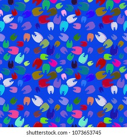 New amazing seamless pattern with colored tooth.