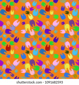 New amazing seamless pattern with colored tooth.