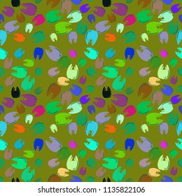New amazing seamless pattern with colored tooth.