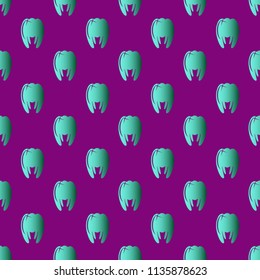 New amazing seamless pattern with colored tooth.