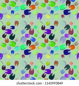 New amazing seamless pattern with colored tooth.