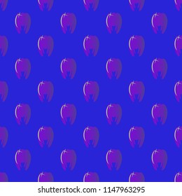 New amazing seamless pattern with colored tooth.