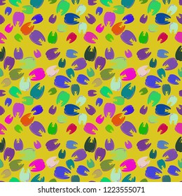 New amazing seamless pattern with colored tooth.