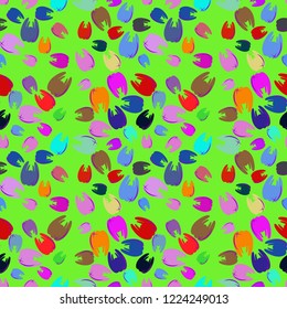 New amazing seamless pattern with colored tooth.