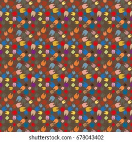 New amazing seamless pattern with colored tooth.