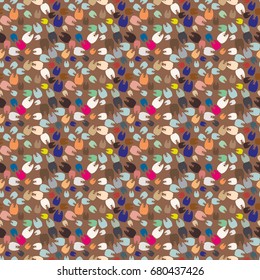 New amazing seamless pattern with colored tooth.