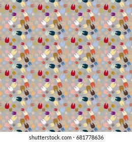 New amazing seamless pattern with colored tooth.