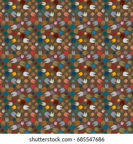 New amazing seamless pattern with colored tooth.