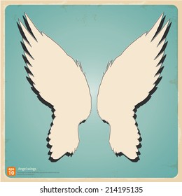 New angel wings silhouette vector design vintage and retro concept 