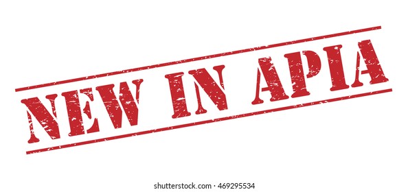 new in apia vector stamp on white background