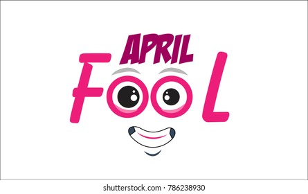 New April Fool vector with cute eyes.