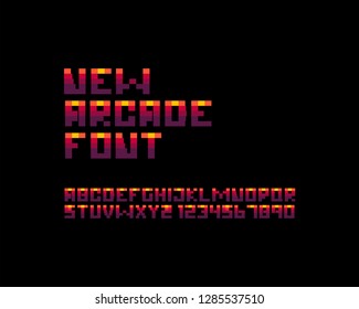 New Arcade Font set / Pixel Art font