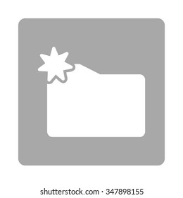 New Archive vector icon. Style is flat rounded square button, white and silver colors, white background.