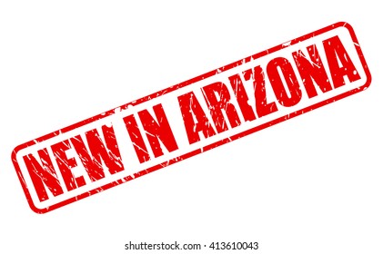 NEW IN ARIZONA red stamp text on white