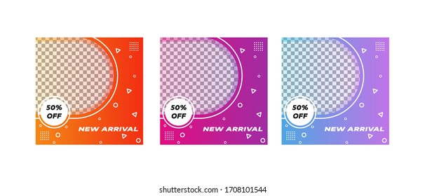  new arrival abstract colorful fashion discount social media post design