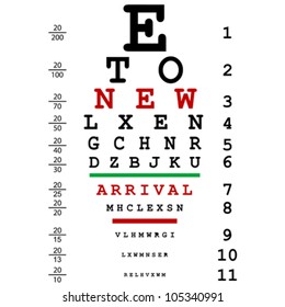 New arrival advertising with optical eye test used by doctors