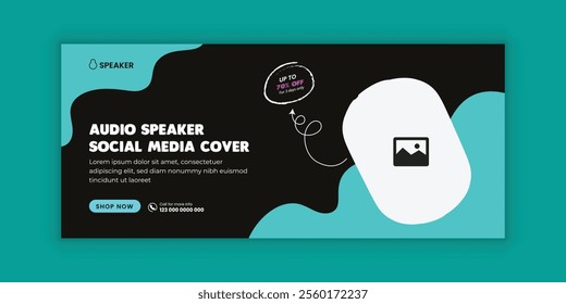 New Arrival Audio Speaker Web Banner Design for Black Friday Special Offer Template