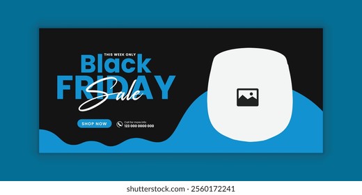 New Arrival Audio Speaker Web Banner Design for Black Friday Special Offer Template