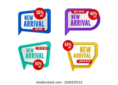 New arrival badge label sale banner promotion collection