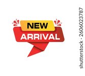 New arrival banner design, new coming, fresh arrival, intake, new product arrival, new presence.