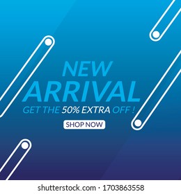 new arrival banner design with get 50% off banner template
