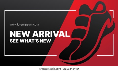 new arrival banner design template for shoes store. sports fashion business vector illustration