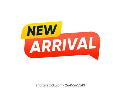 Design Vetorial de Sinal de Rótulo de Banner de Chegada Nova