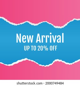 New arrival banner paper style. - Vector.