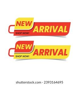 new arrival banner. new arrival poster. new arrival logo. discount banner. new arrival icon.