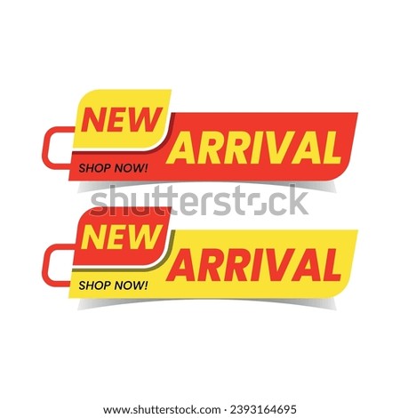 new arrival banner. new arrival poster. new arrival logo. discount banner. new arrival icon.