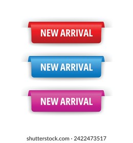 New arrival banner set in multiple colors