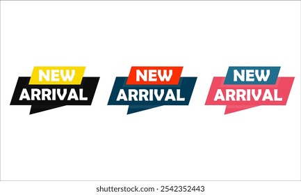 New Arrival banner template design. New Arrival label For web and social media, new product background, product poster sign. Vector illustration isolated on white background