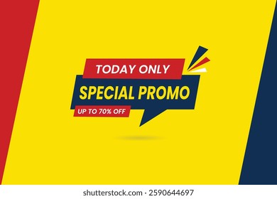 New Arrival banner template design with modern typography for web, social media, labels, posters, and product signs. Special Promo editable vector text effect for discounts up to 70% off. Perfect for 