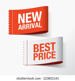 New arrival and best price labels