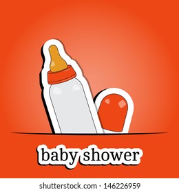 New arrival card (baby shower), invitation, vector illustration. You can place any text here