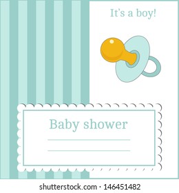 New arrival card (baby shower), invitation, vector illustration. Place any text here. Elements are removable