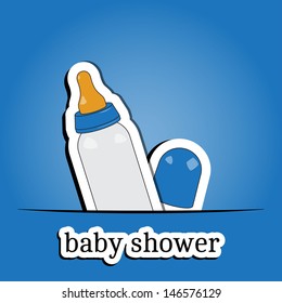 New arrival card (baby shower), invitation, vector illustration.