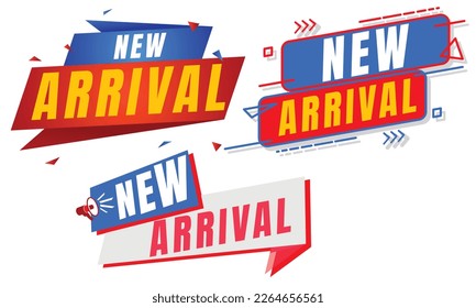 Nuevo diseño de llegada, Colección de nuevo diseño de banner de producto de llegada, nueva llegada, ilustración vectorial.
