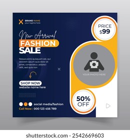 New arrival fashion sale social media post or square web banner template