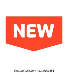 New arrival flat icon. Red retail ribbons for promotion vector illustration. Discount and price offer concept