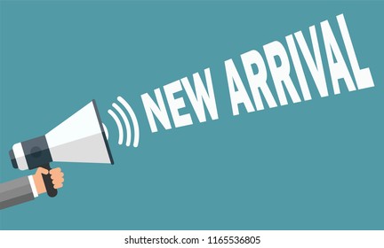 NEW ARRIVAL  in a flat style