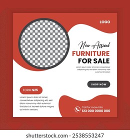 New arrival furniture sale social media post banner design template 