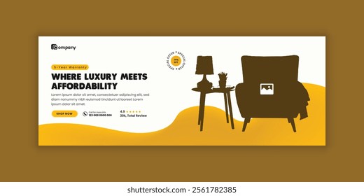 New Arrival Furniture Store Social Media Cover Design and Web Banner Design Template