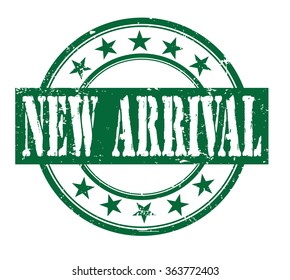 new arrival grunge rubber stamp on white, vector illustration